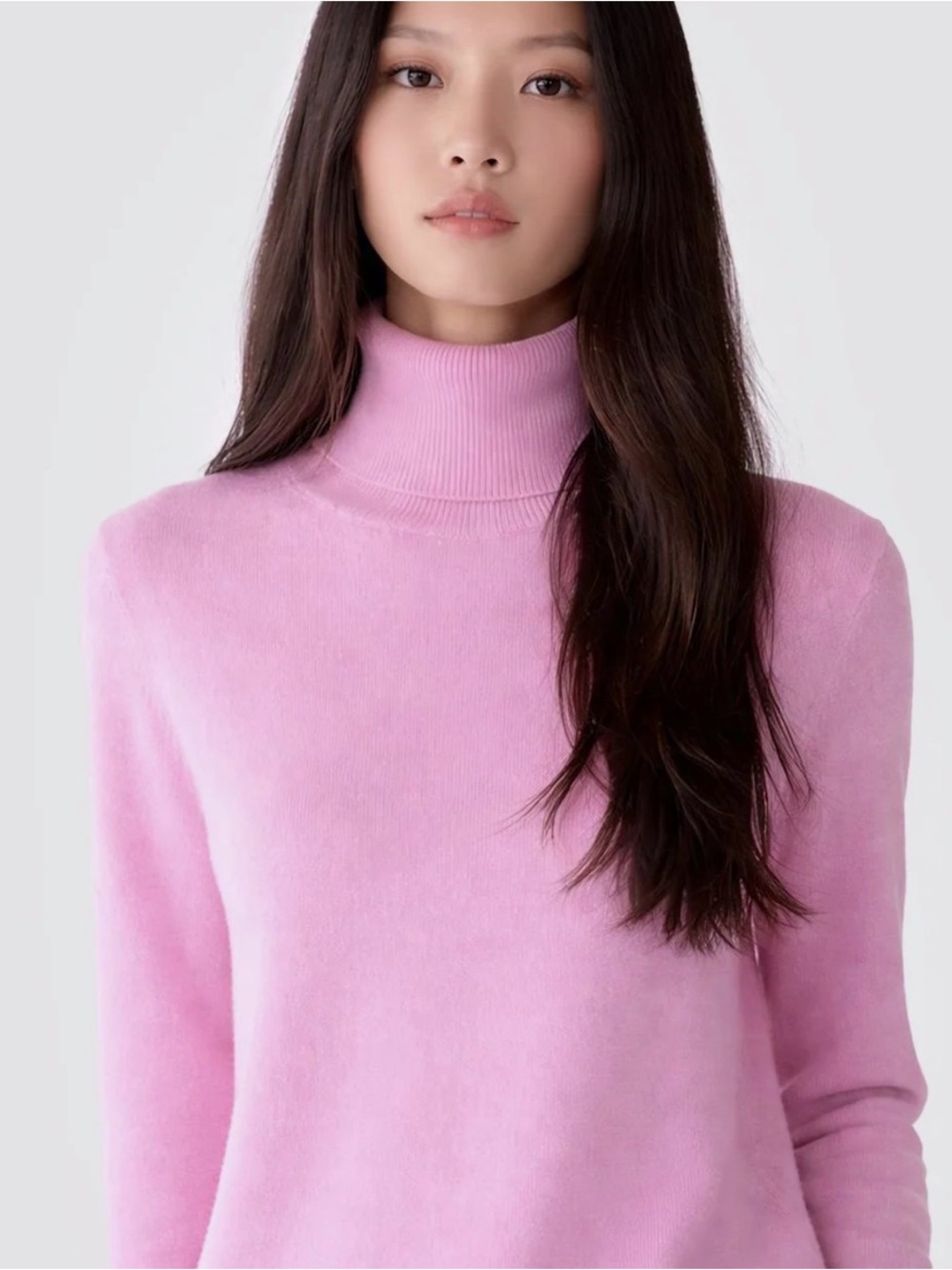 Gobi Cashmere Pink Turtleneck Sweater
